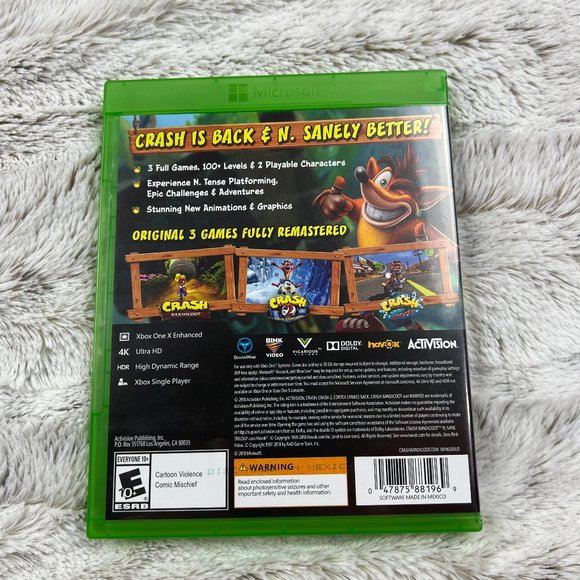 [Xbox] Crash Bandicoot N Sane Trilogy - Xbox One Video Game - Picture 2 of 4